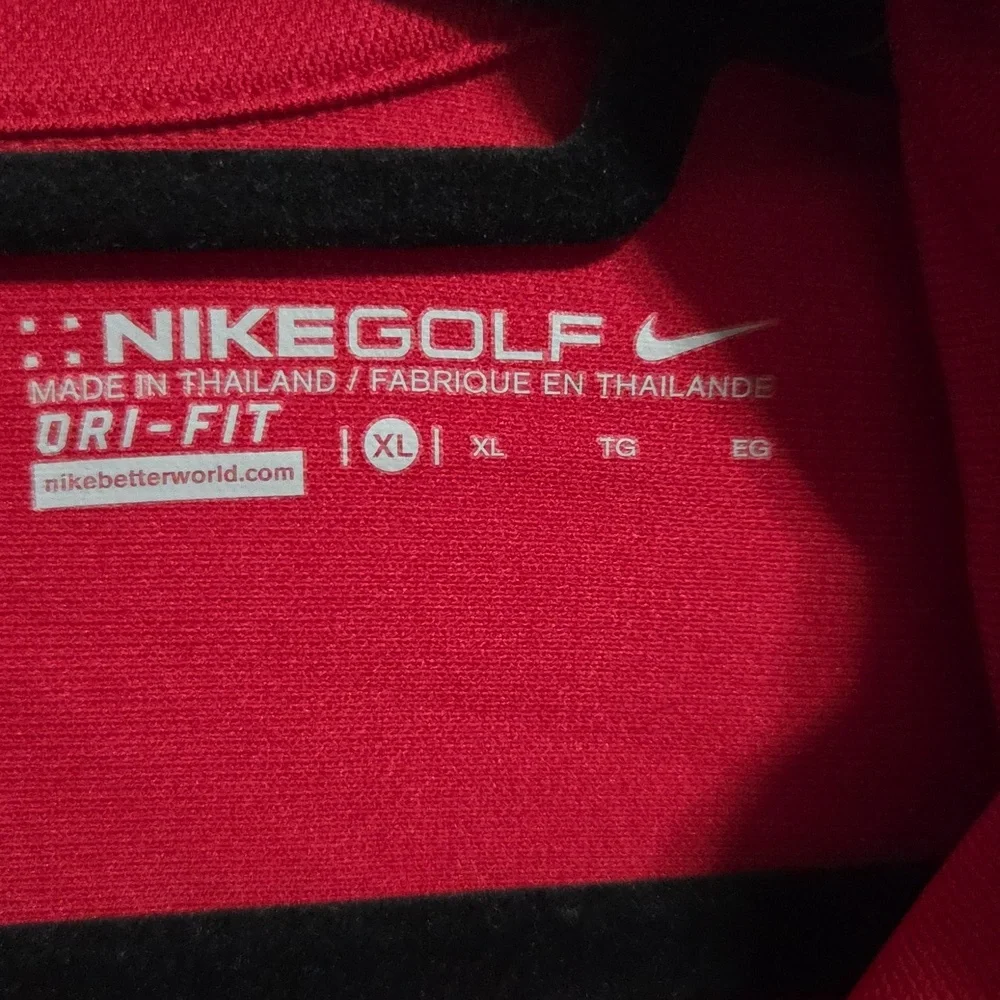 Nike Golf Burgundy Button-Up Dri-fit Polo Shirt Size XL